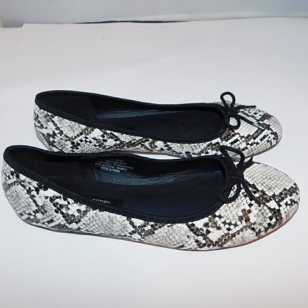 FRENCH CONNECTION Diana Ballet Flats Snake Print sz 10 women‎ - Picture 3 of 5